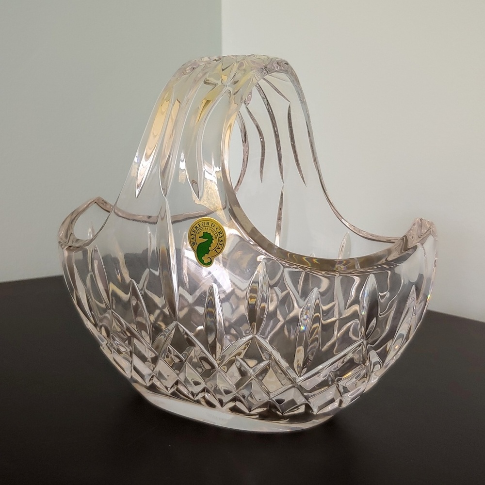 NWT: Waterford Crystal Lismore 7" Handled Basket